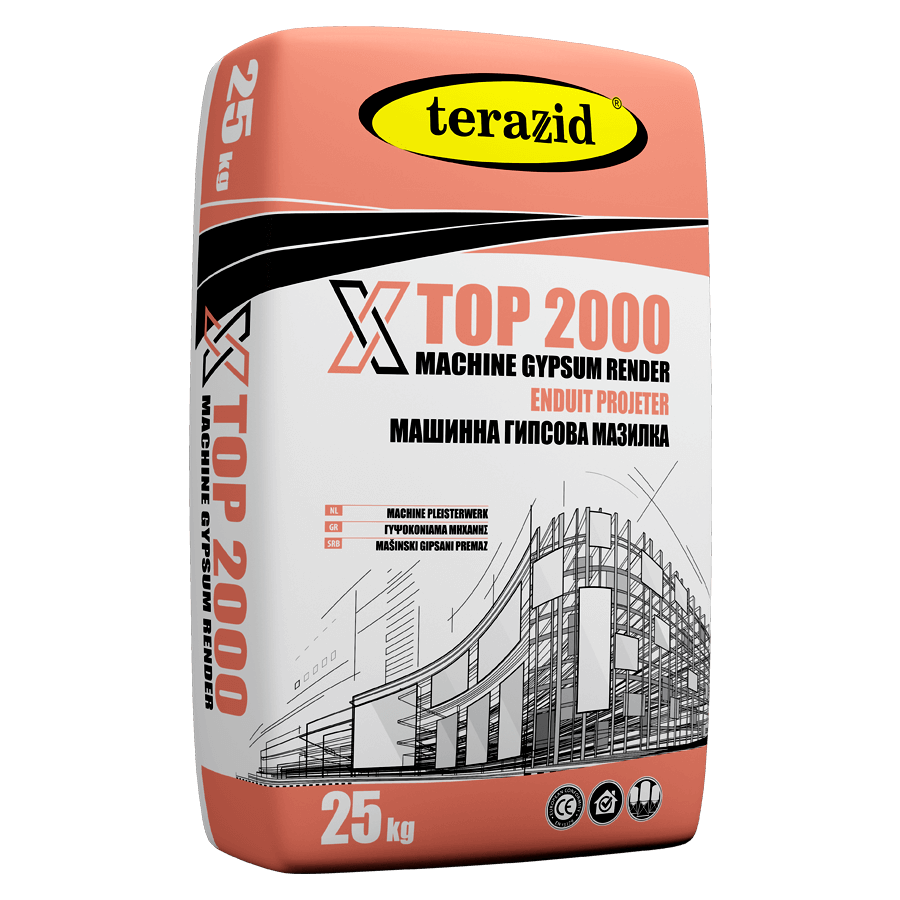 X-TOP 2000 - machine gypsum render for interior application - Terazid
