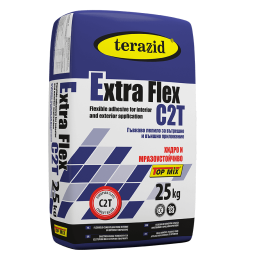 флексово лепило за плочки теразид top mix extra flex c2t