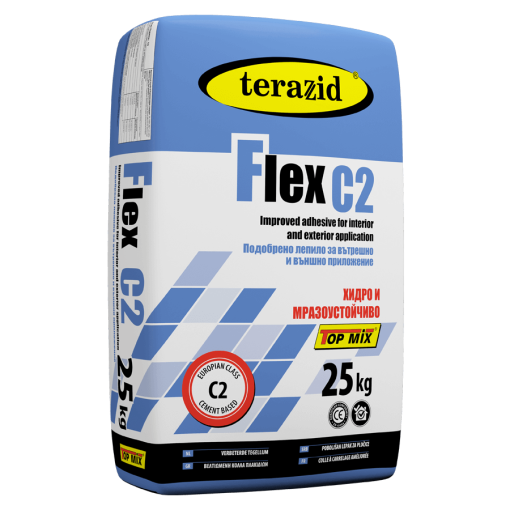флексово лепило за плочки теразид top mix flex c2