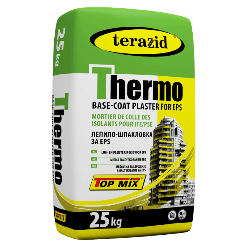 лепило-шпакловка, сива теразид top mix thermo