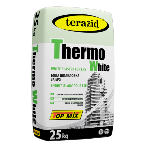 шпакловка за eps теразид thermo white