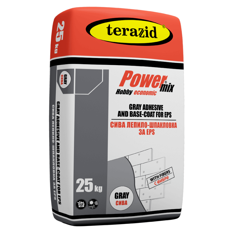 сива лепило-шпакловка за eps теразид power mix
